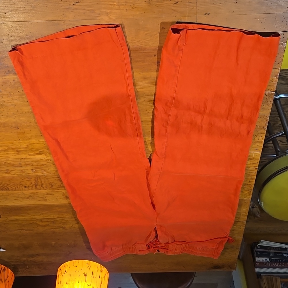 Loft linen wideleg pants 14p
